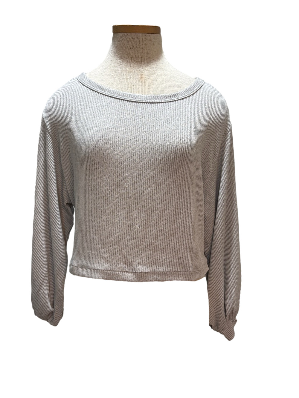 Free People Movement sz S light grey ribbed open back top